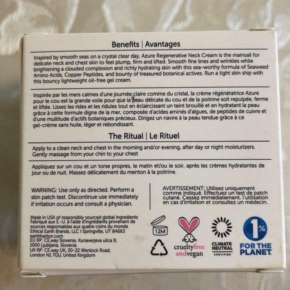 NEW Earth Harbor Azure neck cream - Picture 2 of 3